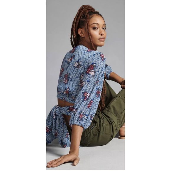 The Odells V-Neck Wrap Top Anthropologie XL - Picture 3 of 15